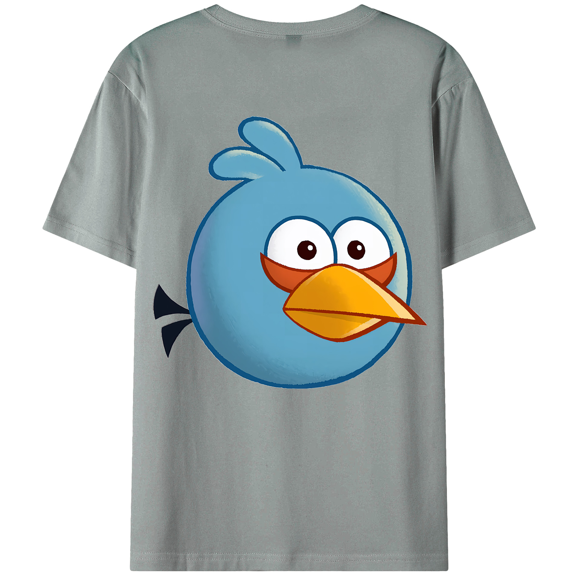 （画像用） Angry Birds アングリーバード 綿100％ メンズ半袖Tシャツ（バックプリント） 通気性